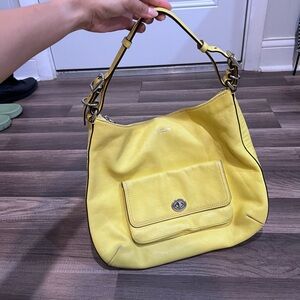 COACH Legacy Courtenay Slim Convertible Yellow Leather Hobo Shoulder Bag
